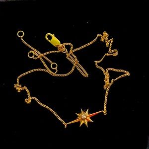 Rachel Jackson London Gold Plated Diamond Necklace